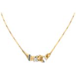 Lapponia 14K yellow gold Alba necklace combined with platinum