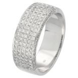 18K white gold pavé ring set with approx. 1.11 ct. diamond
