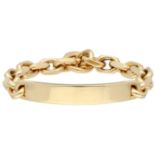 14K yellow gold link bracelet with space for a possible engraving by Danish designer Hans Hansen