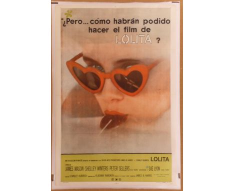 Lolita (1956) Argentinian one sheet film poster, directed by Stanley Kubrick and starring James Mason and Shelley Winters, li