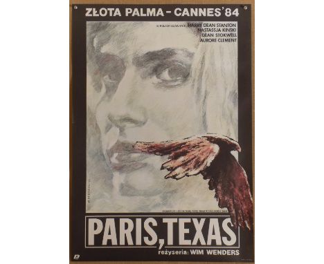 Paris, Texas (1984) Polish one sheet film poster, directed by Wim Wenders and starring Harry Dean Stanton and Nastassja Kinsk