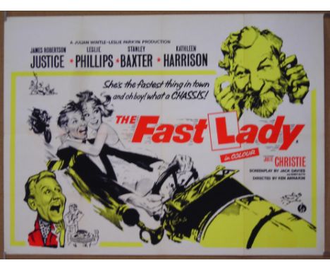 The Fast Lady (R-1960's) British quad film poster, directed by Ken Annakin and starring Julie Christie and Leslie Phillips, f