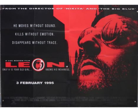 Leon (1994) British Quad film poster, directed by Luc Besson and starring Jean Reno and Natalie Portman, folded, 30 x 40 inch