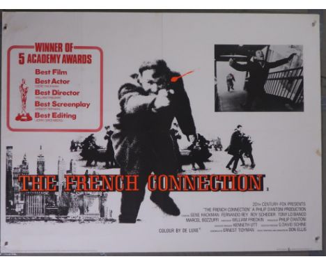 The French Connection (1971) British quad film poster, directed by William Friedkin and starring Gene Hackman, folded, 30 x 4