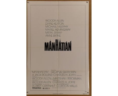 Manhattan (1979) US One sheet film poster, starring Woody Allen and Diane Keaton, folded, 27 x 41 inches.Condition Report:  V