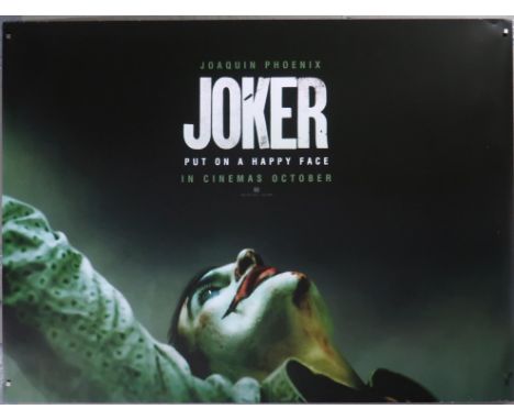 Joker (2019) Advance British quad film poster, directed by Todd Phillips and starring Joaquin Phoenix and Robert De Niro, rol