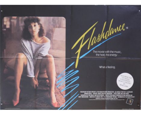 Flashdance (1983) British Quad film poster, directed by Adrian Lyne and starring Jennifer Beals, folded, 30 x 40 inches.Condi