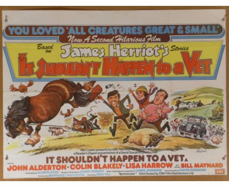 It shouldn't happen to a Vet (1977) British Quad film poster, starring John Alderton, folded, 30 x 40 inches.Condition Report