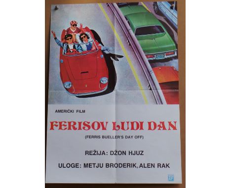 Ferris Bueller's Day Off (1986) Yugoslavian film poster, folded, 17 x 24 inches.Condition Report:  Some surface marks, heavy 