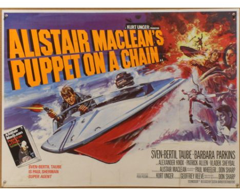 Puppet on a Chain (1971) British Quad film poster, artwork by Tom Chantrell, directed by Geoffrey Reeve and starring Sven-Ber