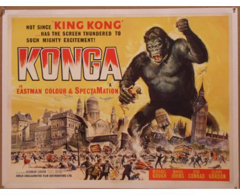 Konga (1961) British Quad film poster, starring Michael Gough, artwork by Reynold Brown, linen backed, 30 x 40 inches.Conditi