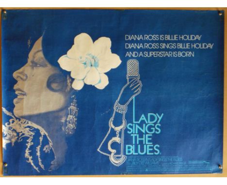 Lady Sings the Blues (1972) British Quad film poster, starring Diana Ross, Billy Dee Williams and Richard Pryor, folded, 30 x