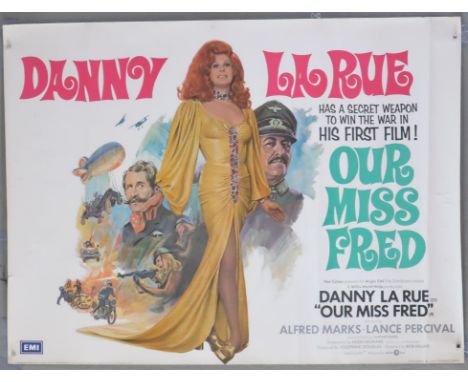 Our Miss Fred (1974) British Quad film poster, starring Danny La Rue, folded, 30 x 40 inches.Condition Report:  Good conditio