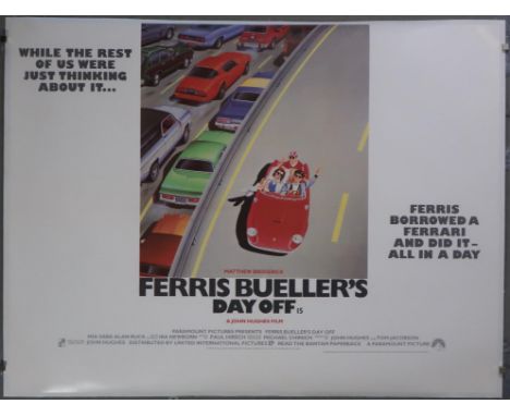 Ferris Bueller's Day Off (1986) British Quad film poster, directed by John Hughes and starring Matthew Broderick, linen backe