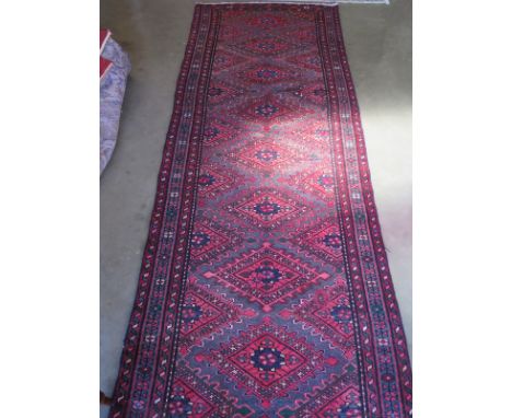 A hand knotted Hamadan woollen runner - 3m x 1.06m 