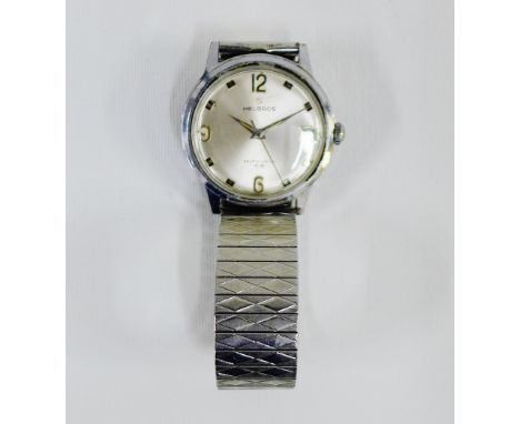 Gents vintage Helbros Self Winding wristwatch, with silvered dial and Arabic numerals and hour batons 