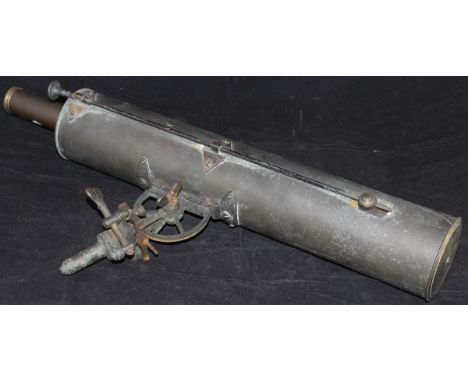 A 19th Century solar telescope with spare optic, 60.5 cm long CONDITION REPORTS Metalwork with oxidisation, spotting, scratch