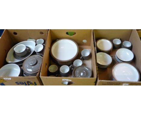 Denby ware, cups, saucers, plates, bowls, tureens, jugs etc (3)