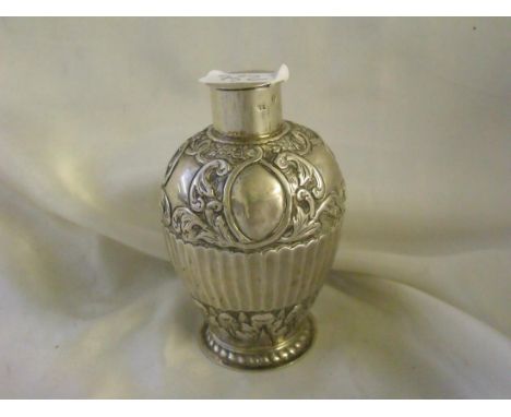 Dutch bottle shaped tea caddy with pull out cover 4” high          