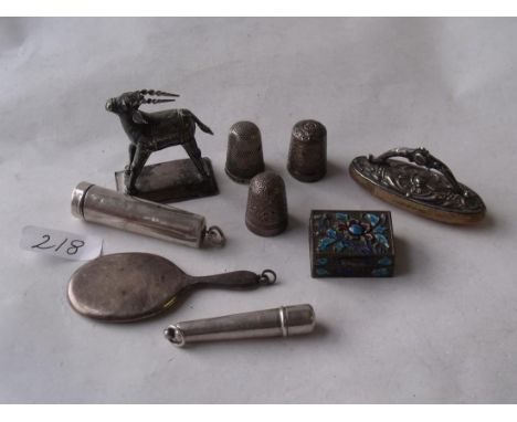 Bag of items inc nail buffer cigarette case etc   