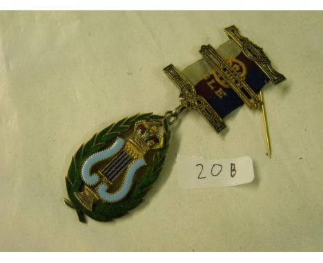 Good quality silver gilt and enamel medal from Baron Lodge 1930       