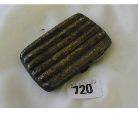 Engraved fluted cigarette case Birm 1915     