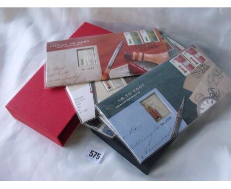 Boxed set of five limited edition silver stamps as entitled to pillar to post boxed       