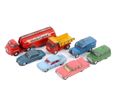Seven Corgi diecast vehicles. Comprising a Corgi Major Toys Mobilgas Petrol Tanker, 1140, with a Bedford TK tractor unit, a C