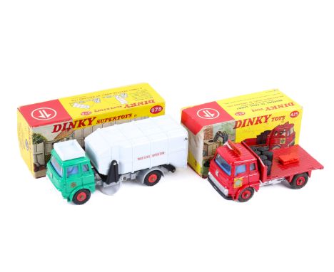 Two Dinky diecast industrial vehicles. Comprising a Dinky No.425 Bedford TK Coal Lorry, red body complete with original plast