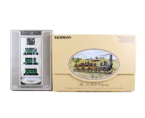 Two boxed HO gauge train sets. Comprising a Joef Egger-Bahn HOe 711300 Passenger Train Set, containing 0-4-0 locomotive in gr