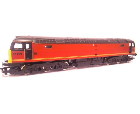 Hornby class 47 red 47808. P&amp;P Group 1 (£14+VAT for the first lot and £1+VAT for subsequent lots) 