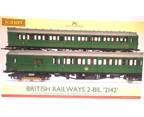 Hornby R3162A 2-BIL train pack BR Green. P&amp;P Group 1 (£14+VAT for the first lot and £1+VAT for subsequent lots) 
