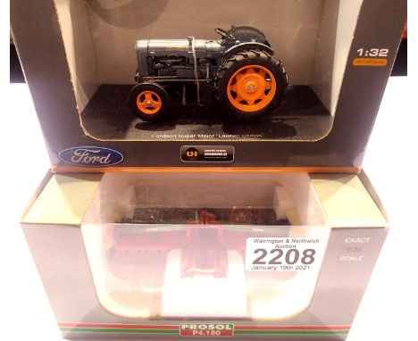 Universal Hobbies 1:32 scale Fordson Super Major Launch Edition and Prosol P4 180 implement. P&amp;P Group 1 (£14+VAT for the