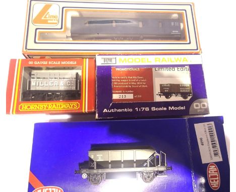 Heljan 4090 Ballast truck, engineers green, Dapol promo wagon, LMA baggage and Hornby coke. P&amp;P Group 2 (£18+VAT for the 