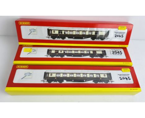 3x Hornby OO Gauge Pullman Coaches R4143, R4145A, R4144 - All with Lights  Boxed P&amp;P Group 1 (£14+VAT for the first lot a