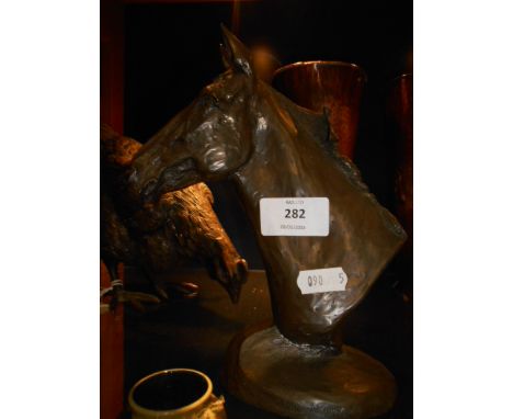 A Hilary Nightingale bronze horse's head