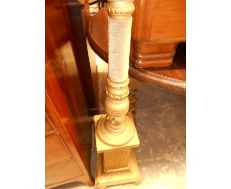 A Victorian carved and gilt painted lamp stand A/F
