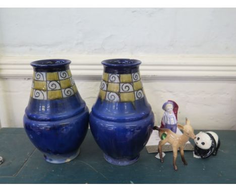 A Beswick figure of a panda, 5.5 cm high, a basic figure of a fawn, 9 cm high, a Royal Worcester figure of 'Howard' from 'Hel