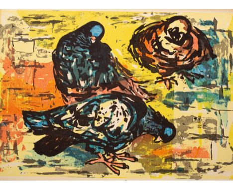 Leslie Duxbury (1921-2001)/Pigeons/colour print, mounted on card/three copies, all unframed [3] CONDITION REPORT: ARR Artist'