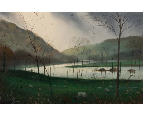Nicholas Hely-Hutchinson (born 1955)/The Flooded River near Hanford/oil on board, 39.5cm x 61cm CONDITION REPORT: ARR Artist'