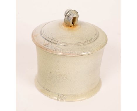 Peter Starkey (born 1945), a salt glaze lidded pot, impressed mark, 13.5cm high CONDITION REPORT: ARR Artist's Resale Right m