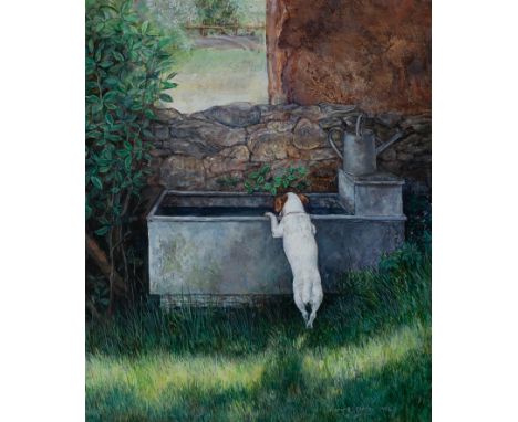 Mary Carter/Roy at the Trough/oil on board, 14.5cm x 12.5cm CONDITION REPORT: ARR Artist's Resale Right may apply to the sale