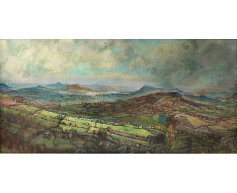 Anthony Kerr (born 1924)/View from Penallt to the Brecon Beacons/signed/oil on canvas, 60cm x 123cm CONDITION REPORT: ARR Art