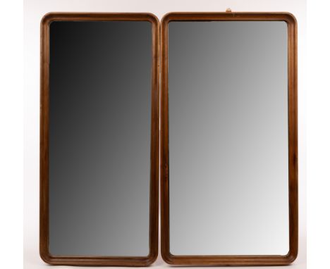 Attributed to Gustavo Pulitzer, two wood framed mirrors, 1950s, designed for the first class rooms of the transatlantic motor