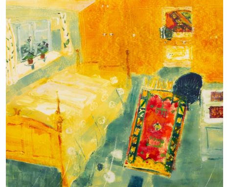 Anne Aspinall (born 1949)/The Moroccan Rug II/signed and inscribed in pencil to border/mixed media, 52cm x 62cm CONDITION REP