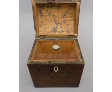 BURR WALNUT TEA CADDY