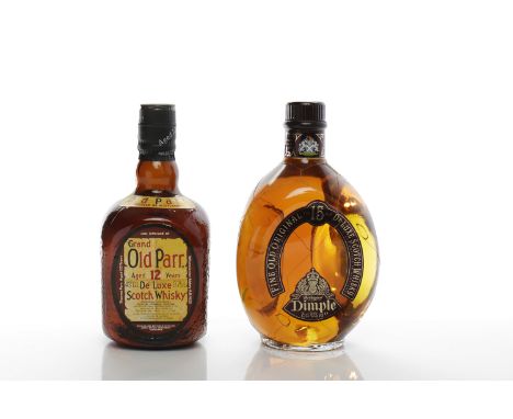 GRAND OLD PARR AGED 12 YEARS
Blended Scotch Whisky. 75cl, 43% volume. 
DIMPLE 15 YEARS OLD
Blended Scotch Whisky. 75cl, 43% v