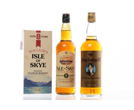ISLE OF SKYE 8 YEAR OLD (2)
Blended Scotch Whisky. 70cl, 40% volume, one in carton.
KING GEORGE IV
Blended Scotch Whisky. 75c