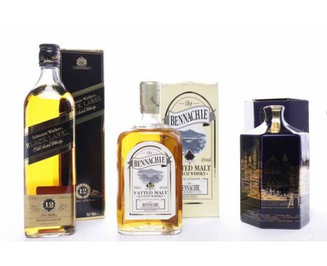 JOHNNIE WALKER BLACK LABEL AGED 12 YEARS
Blended Scotch Whisky. 70cl, 40% volume, in carton. 
GLASGOW CITY OF CULTURE 1990
Bl