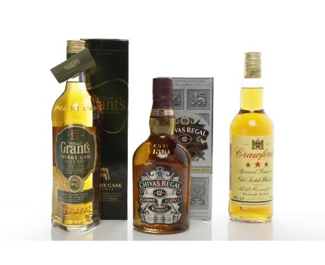 GRANT'S SHERRY CASK RESERVE
Blended Scotch Whisky. 70cl, 40% volume, in carton. 
CRAWFORD'S 3 STAR SPECIAL RESERVE
Blended Sc
